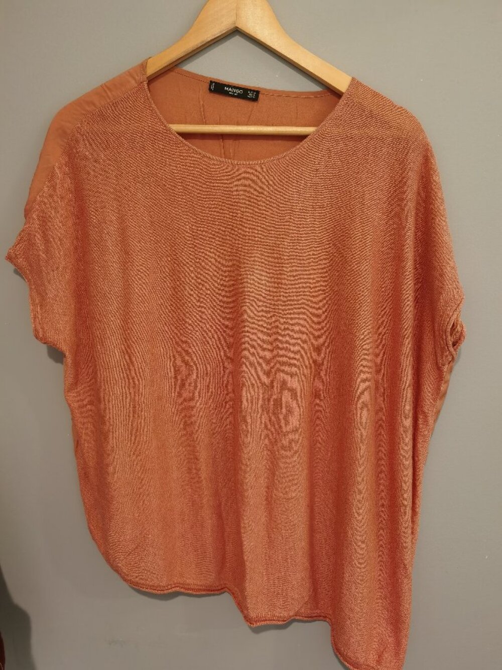 MANGO Basics Terracotta Mixed Media Top | USA S / EUR M